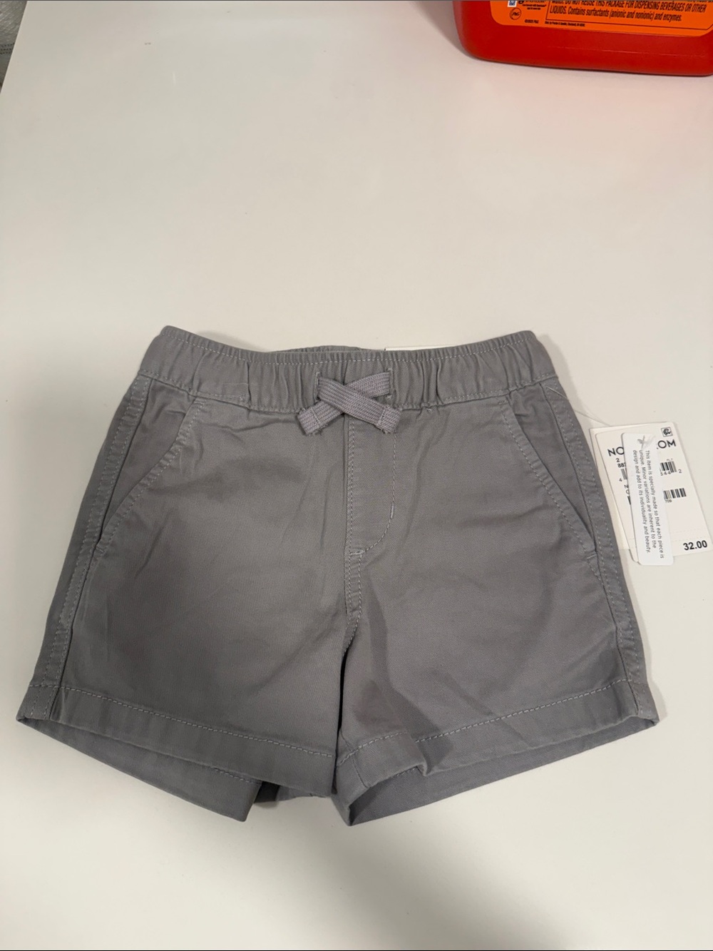 Nordstrom Gray Elastic-Waist Cotton Shorts